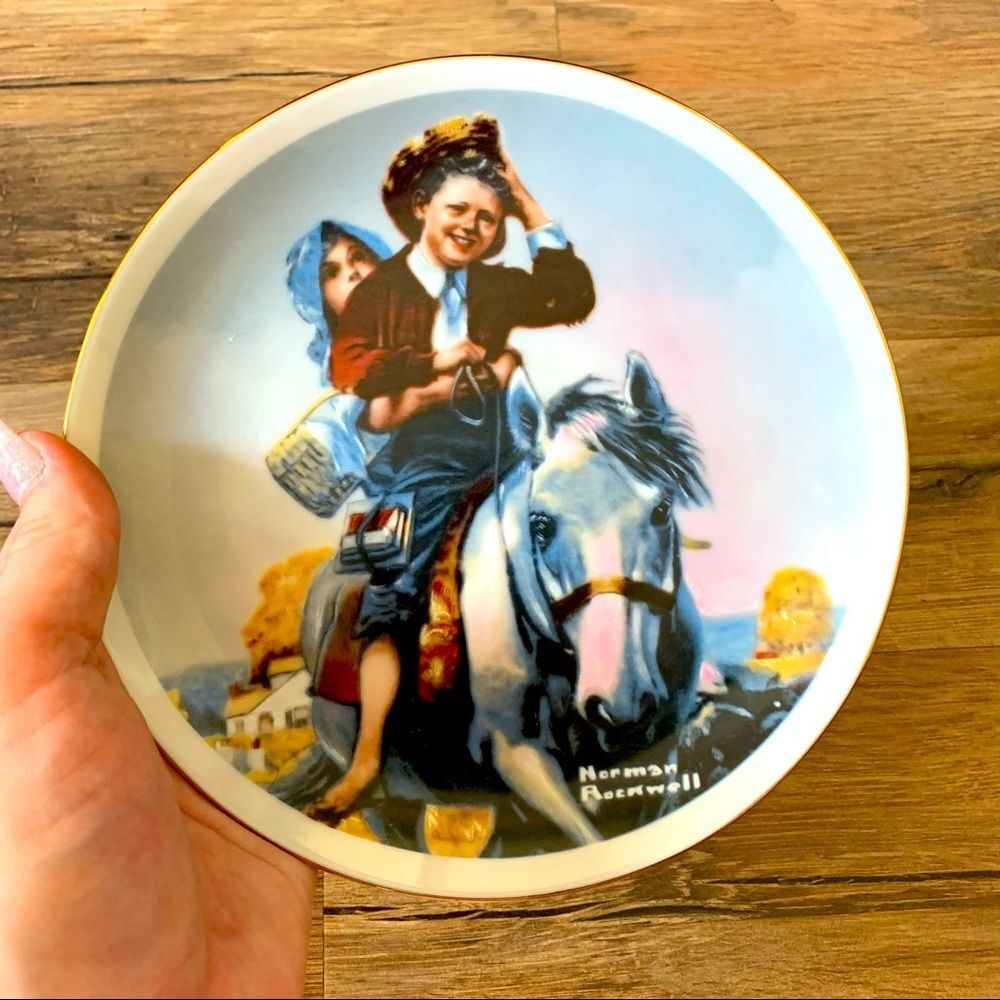 Norman Rockwell 1982 VTG “Off to School” Decorative Plate “Young Love” Series